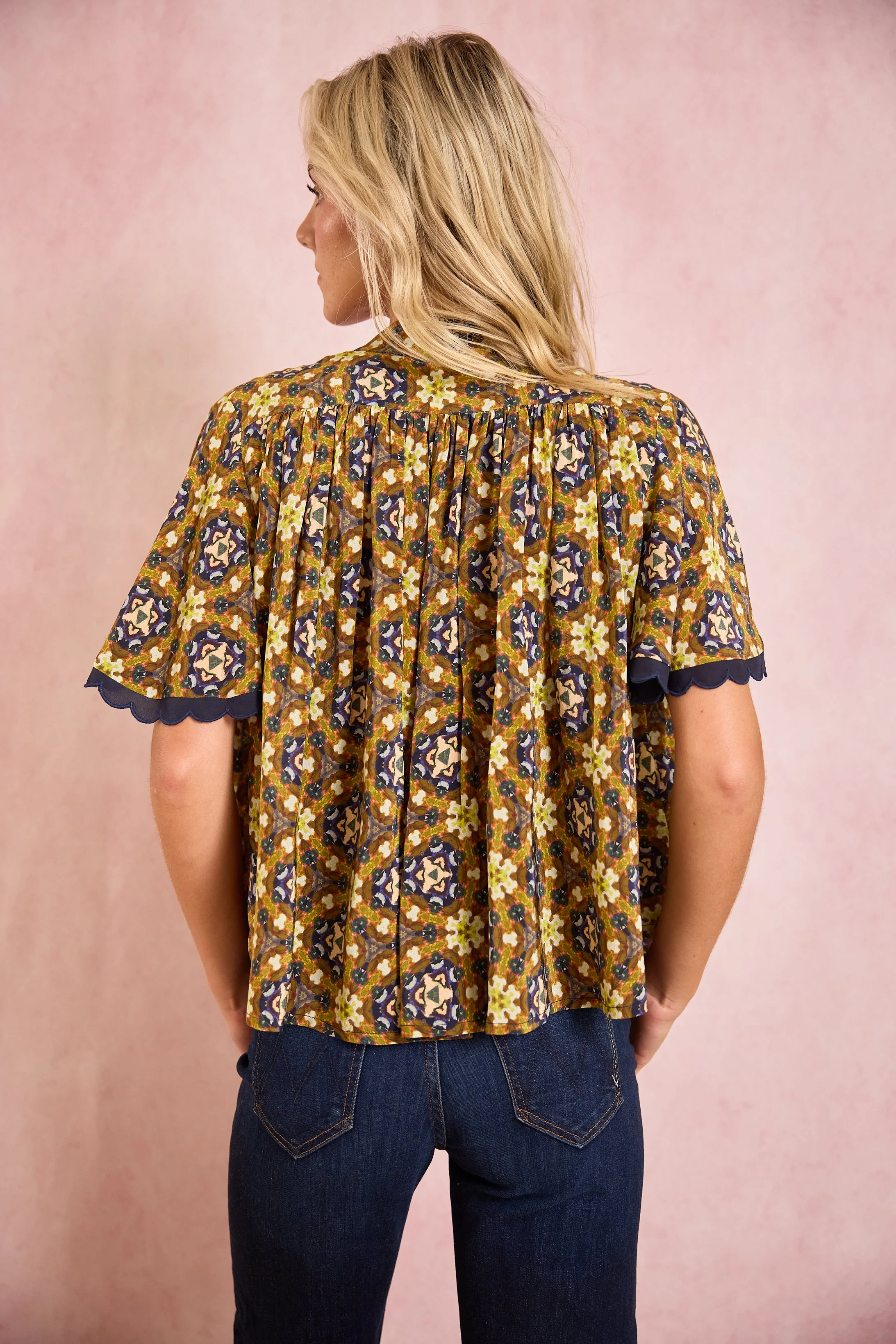 Parham Gathered Blouse - Chestnut Swirl - Image 35