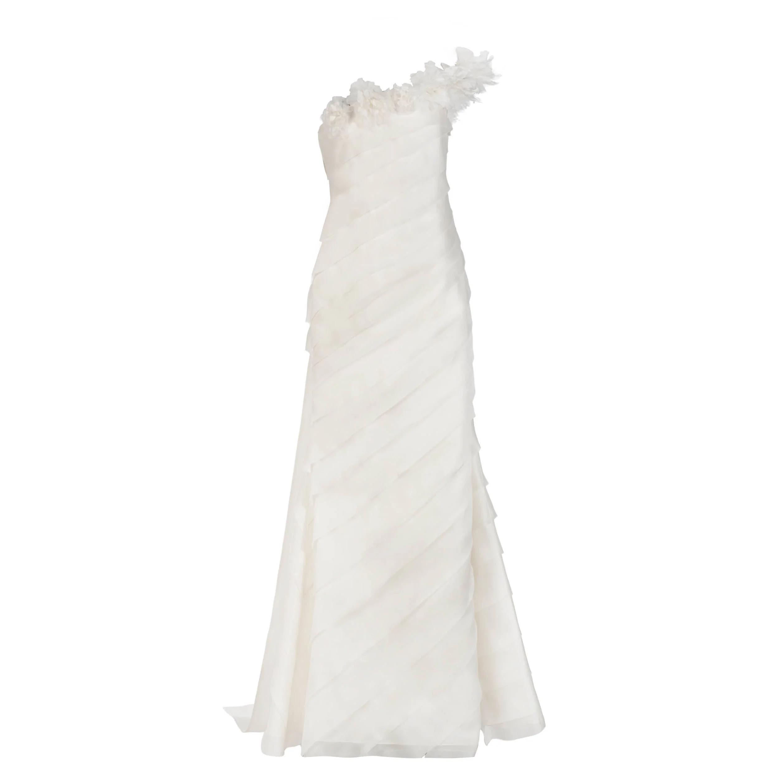 Patti Gown in Ivory Satin Face Organza - Image 9
