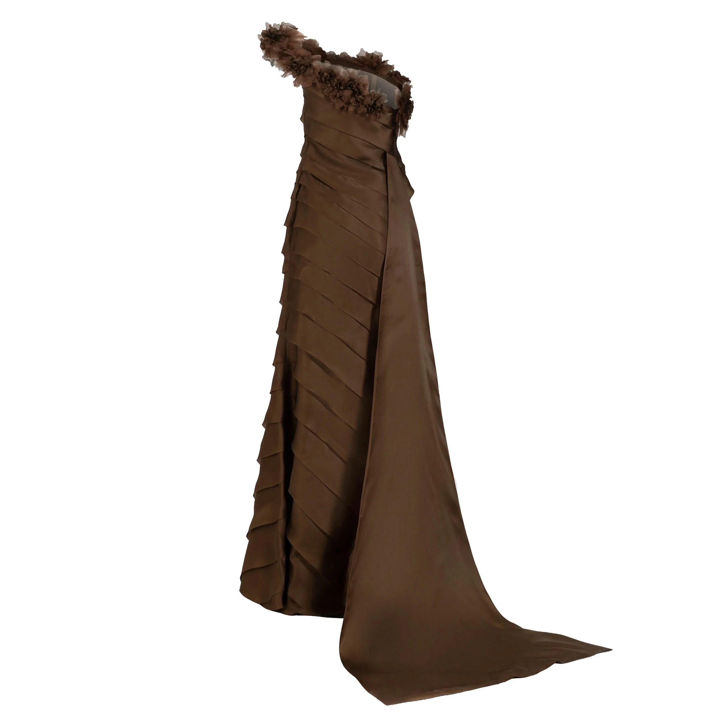 Patti Gown in Mink Satin Face Organza - Image 10