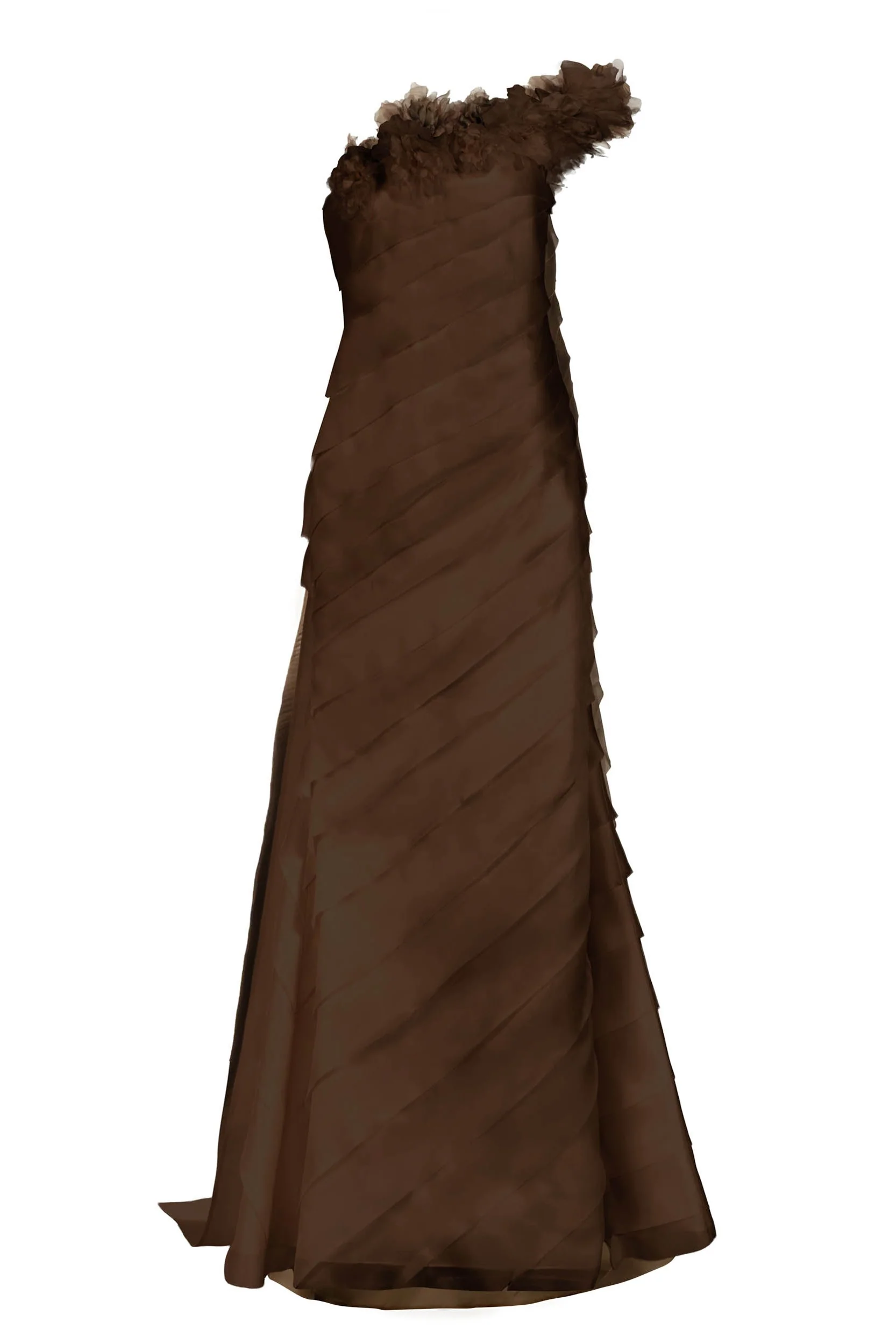 Patti Gown in Mink Satin Face Organza - Image 4