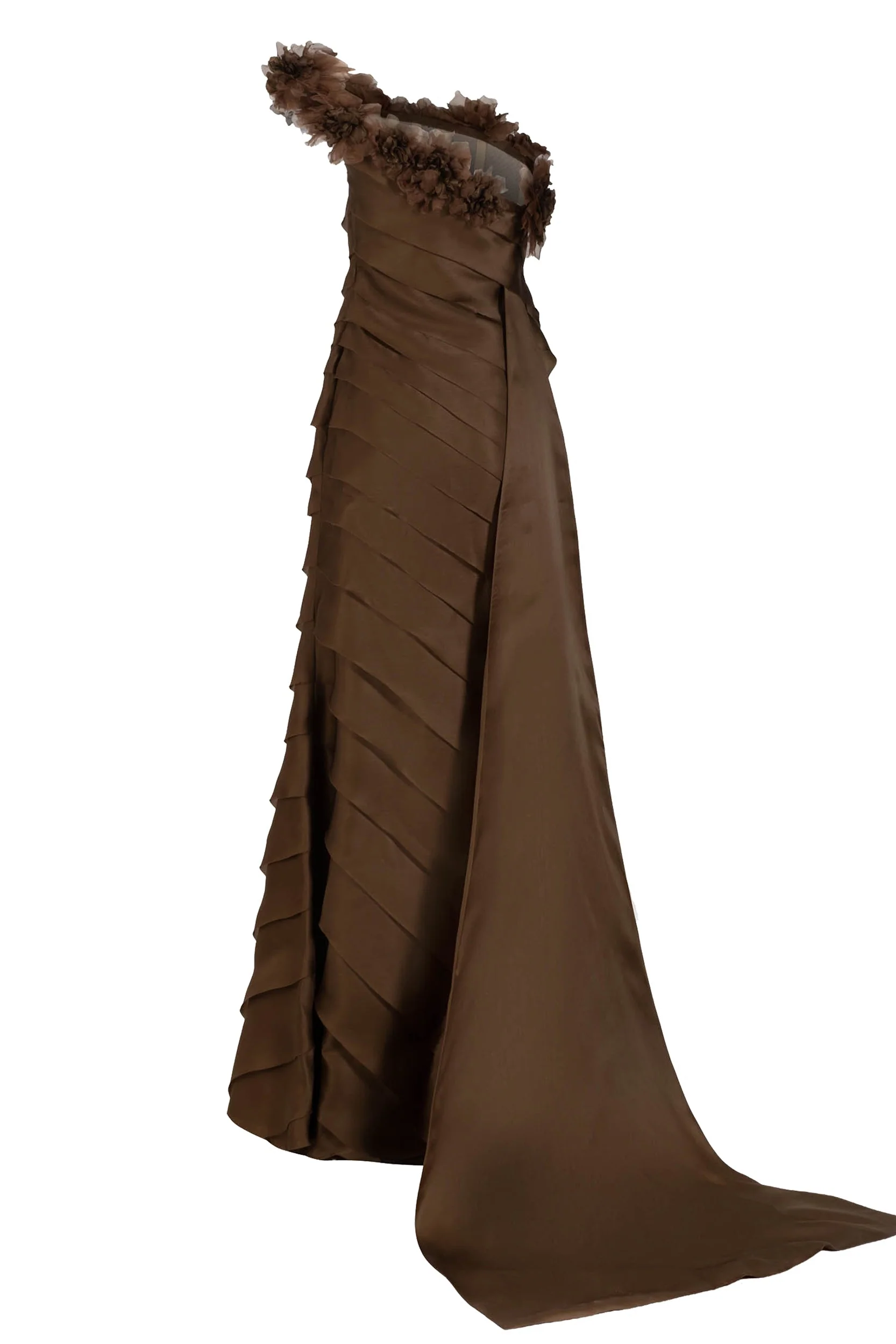Patti Gown in Mink Satin Face Organza - Image 5