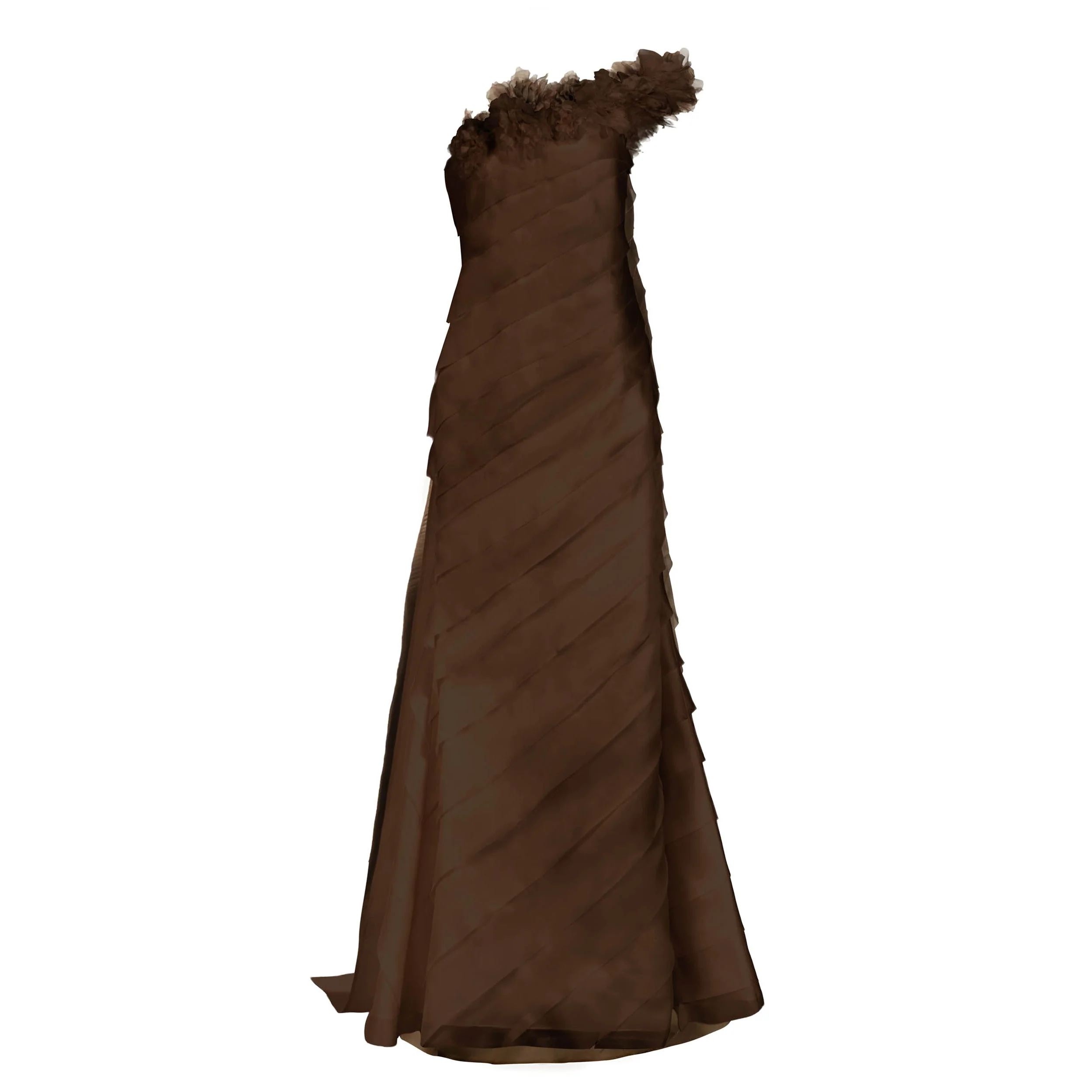 Patti Gown in Mink Satin Face Organza - Image 9