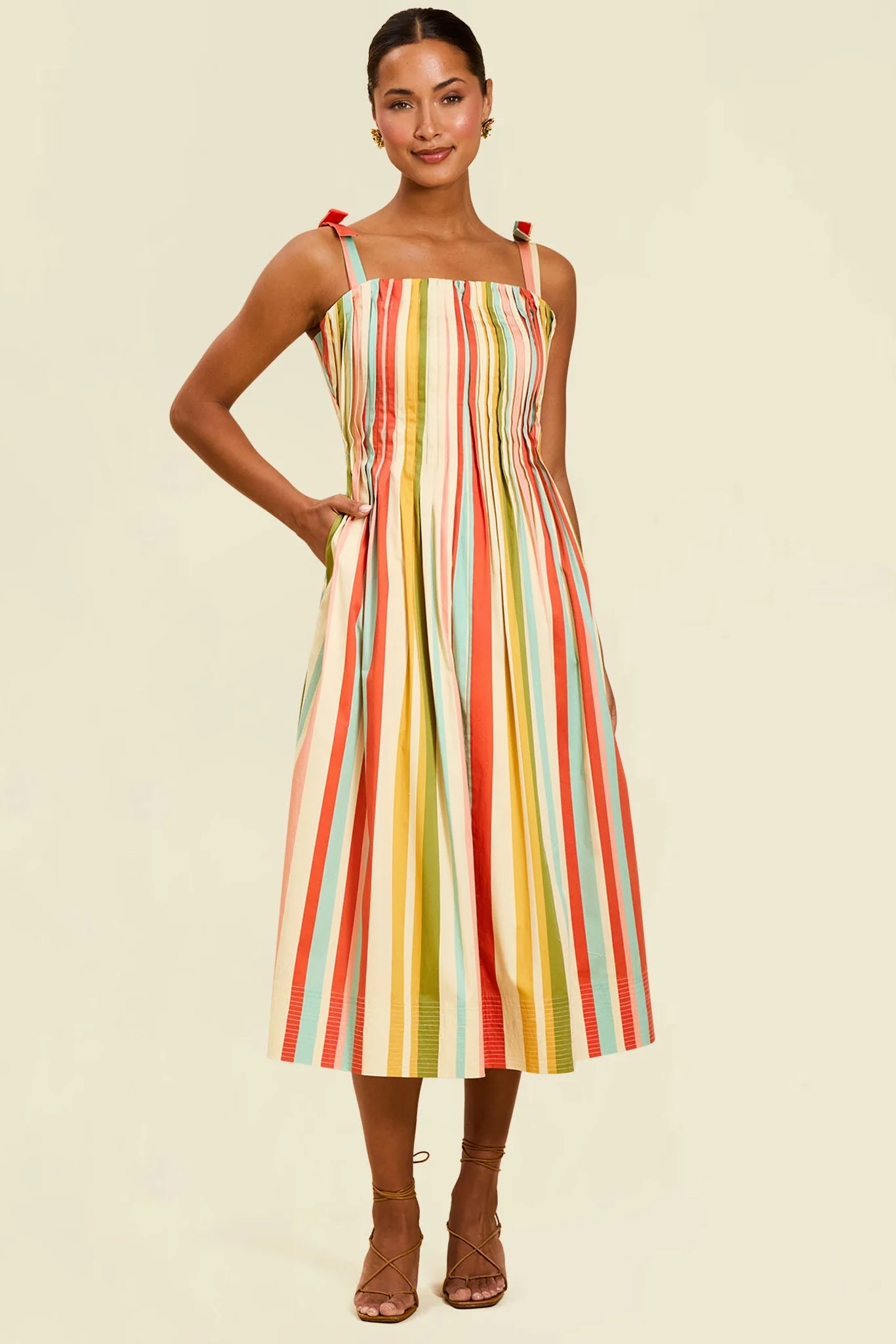 Pre-Order - Anais Pintuck Midi Dress - Image 2