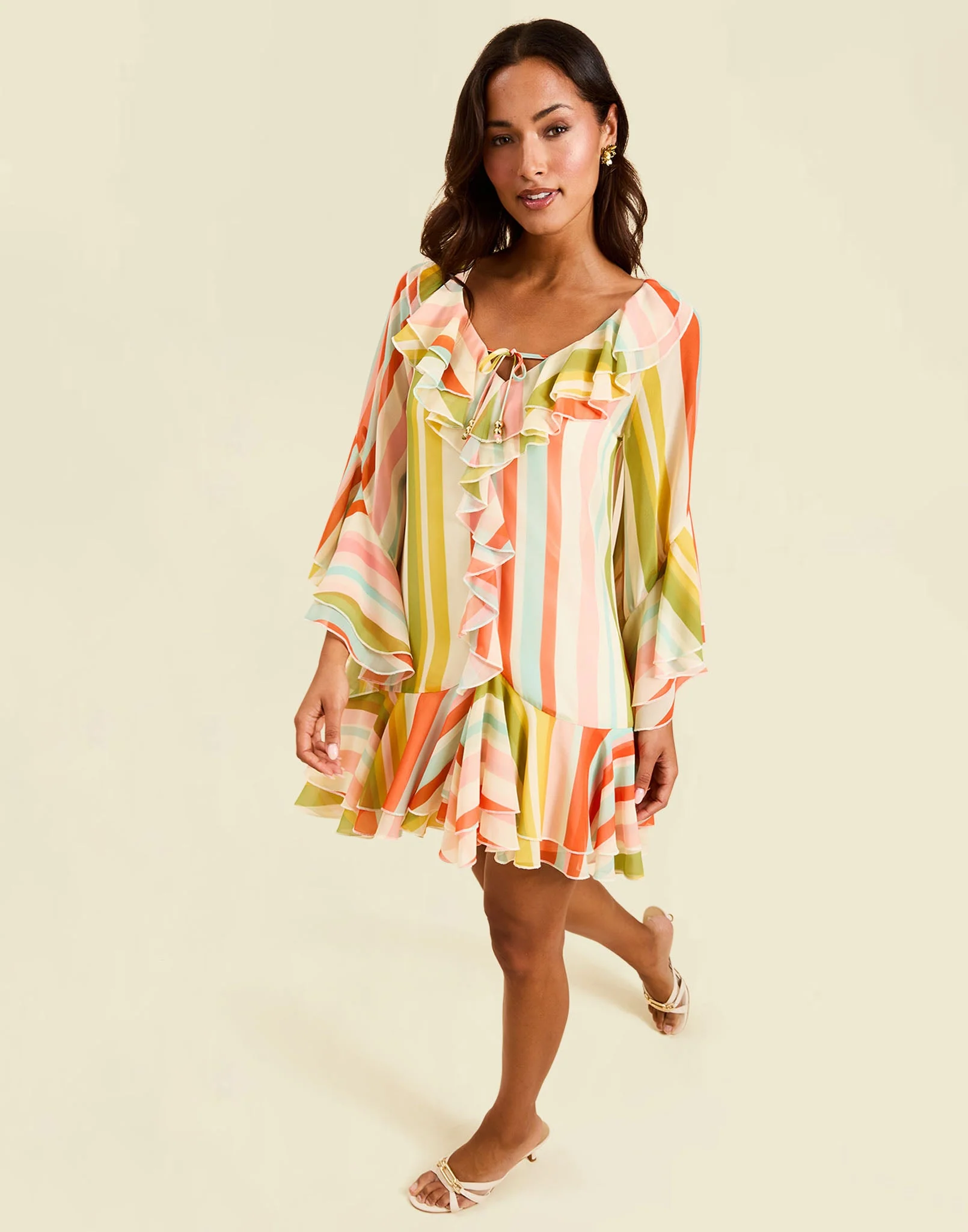 Bimini Ruffle Caftan Mini Dress - Image 2