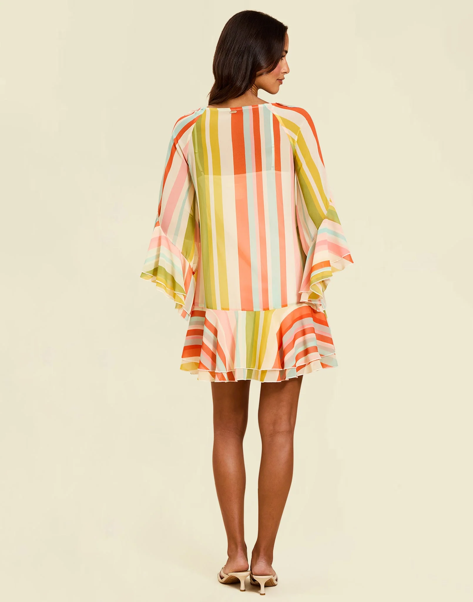 Bimini Ruffle Caftan Mini Dress - Image 4