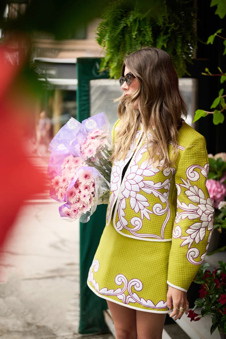 Mimi Quilted Jacket - Pear Trapunto - Image 3
