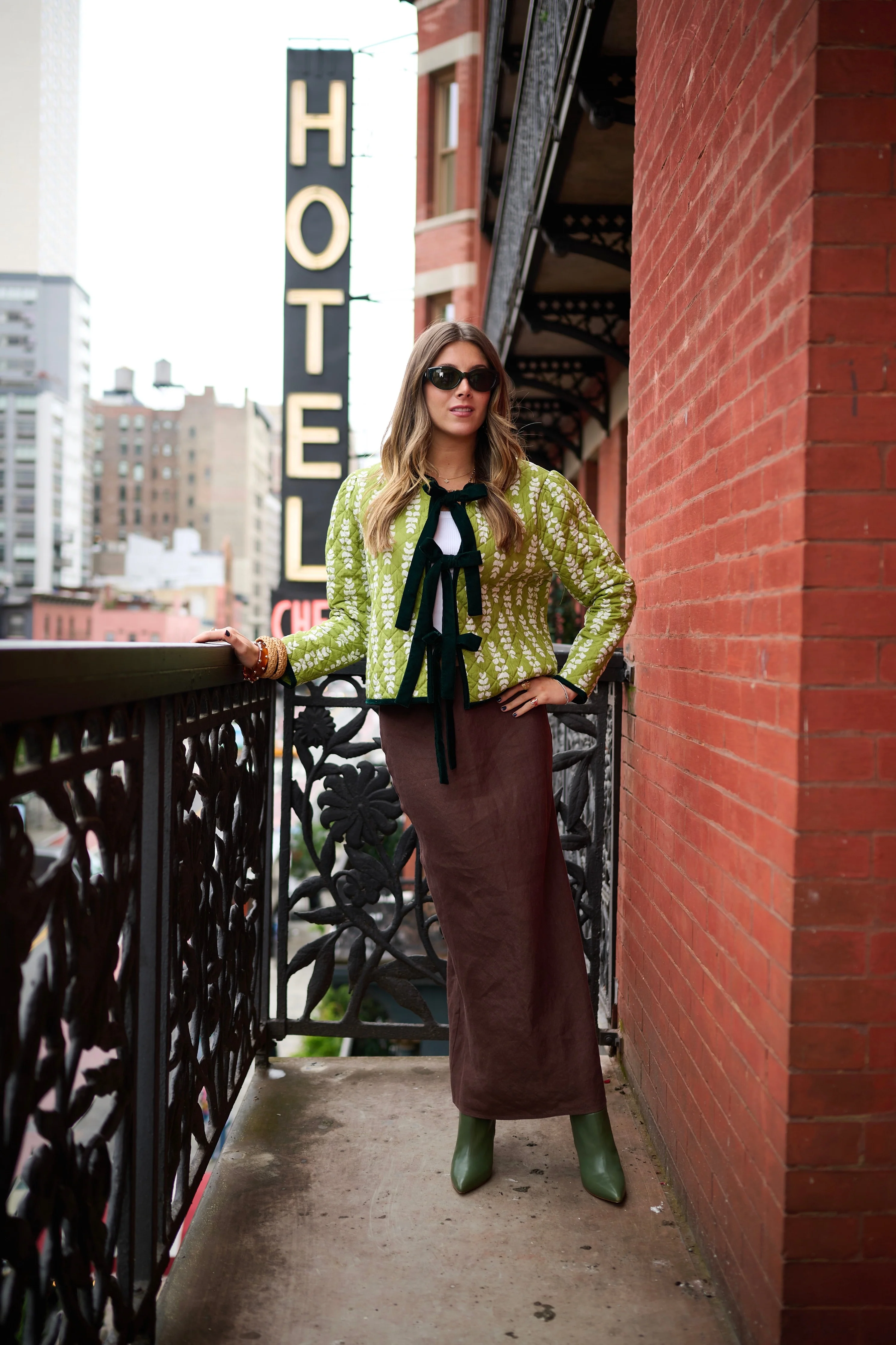 Quilted Rosy Jacket - Green Leaf - Image 7