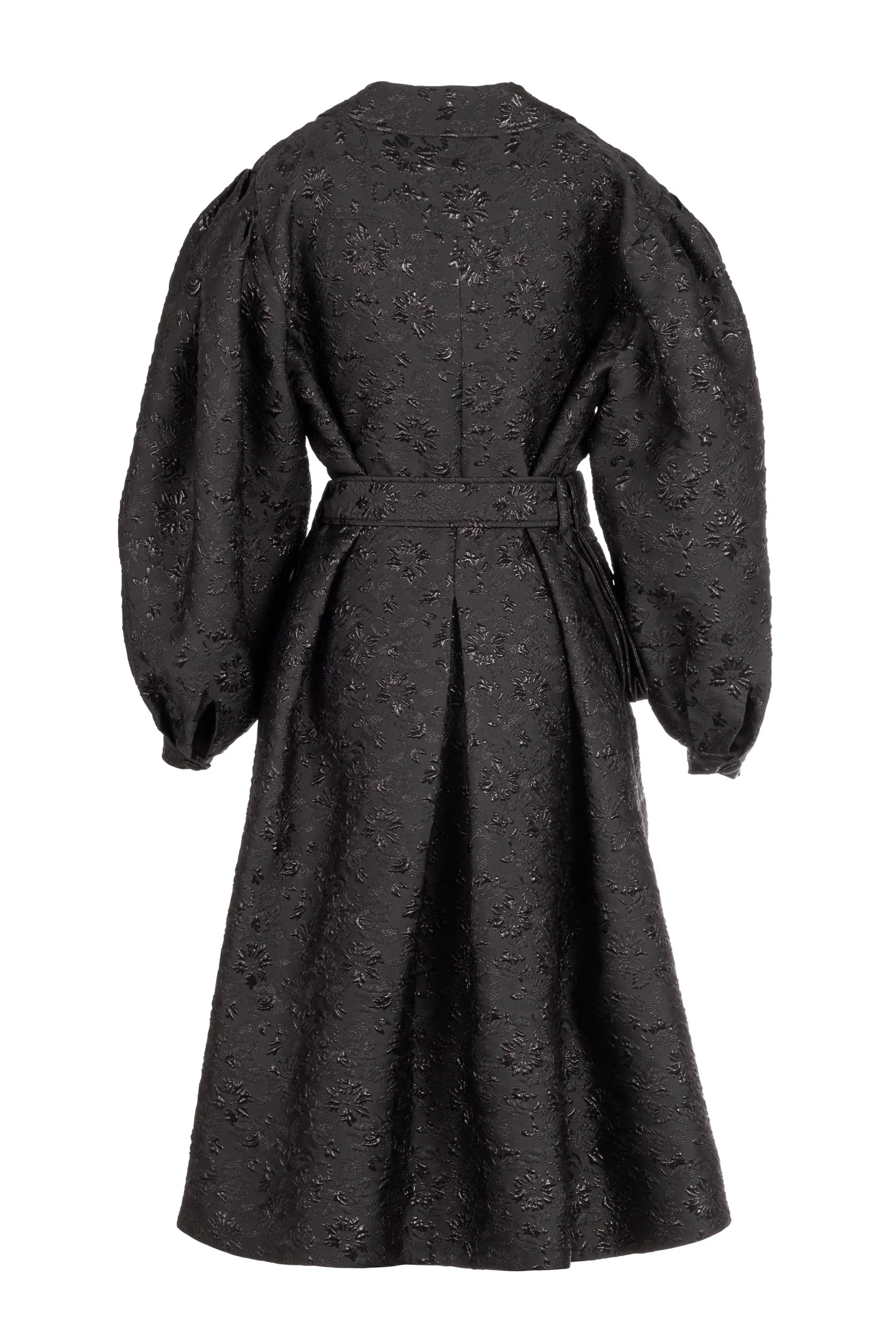 Riding Trench in Black Brocade - Image 5