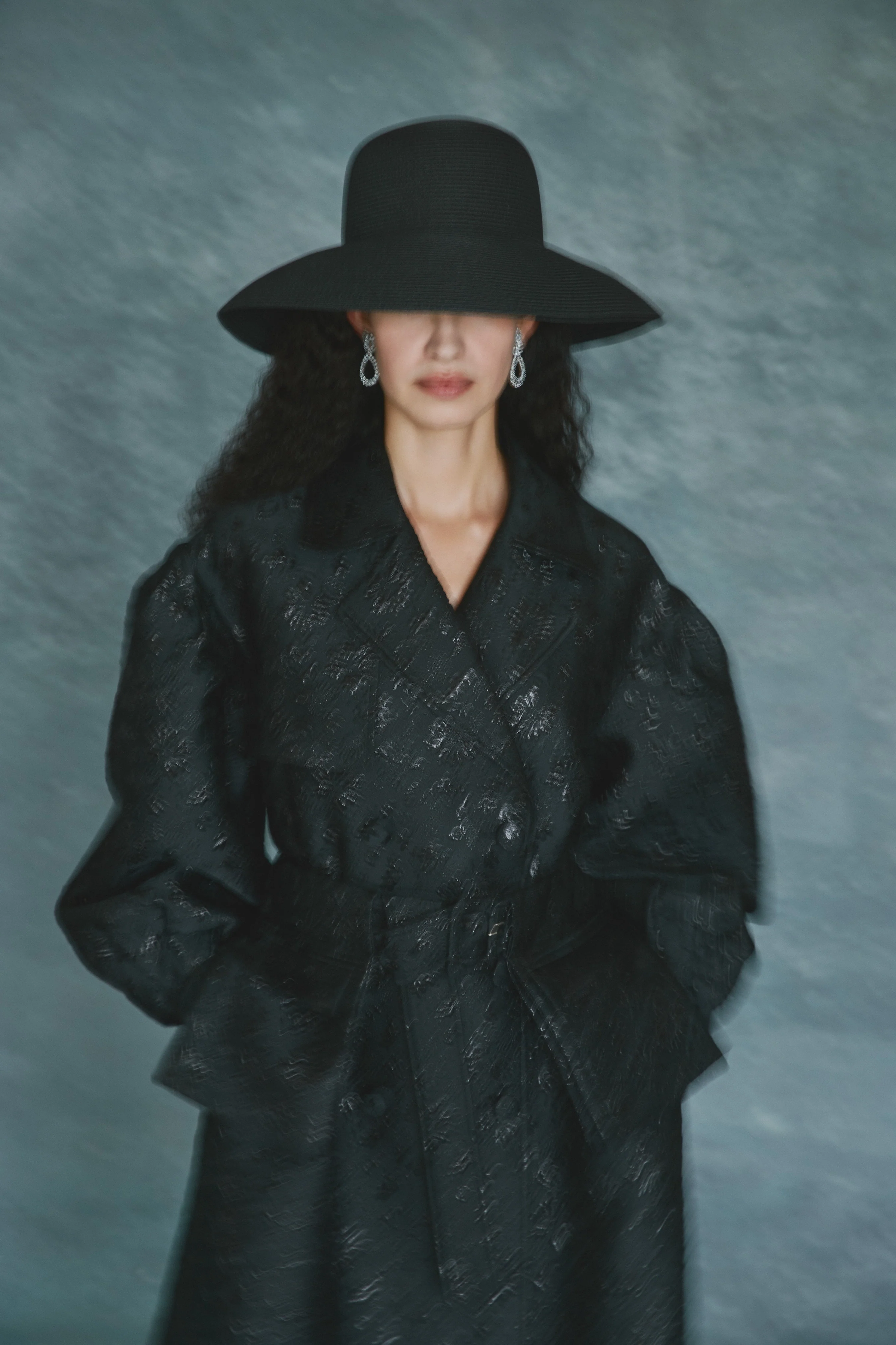 Riding Trench in Black Brocade - Image 7