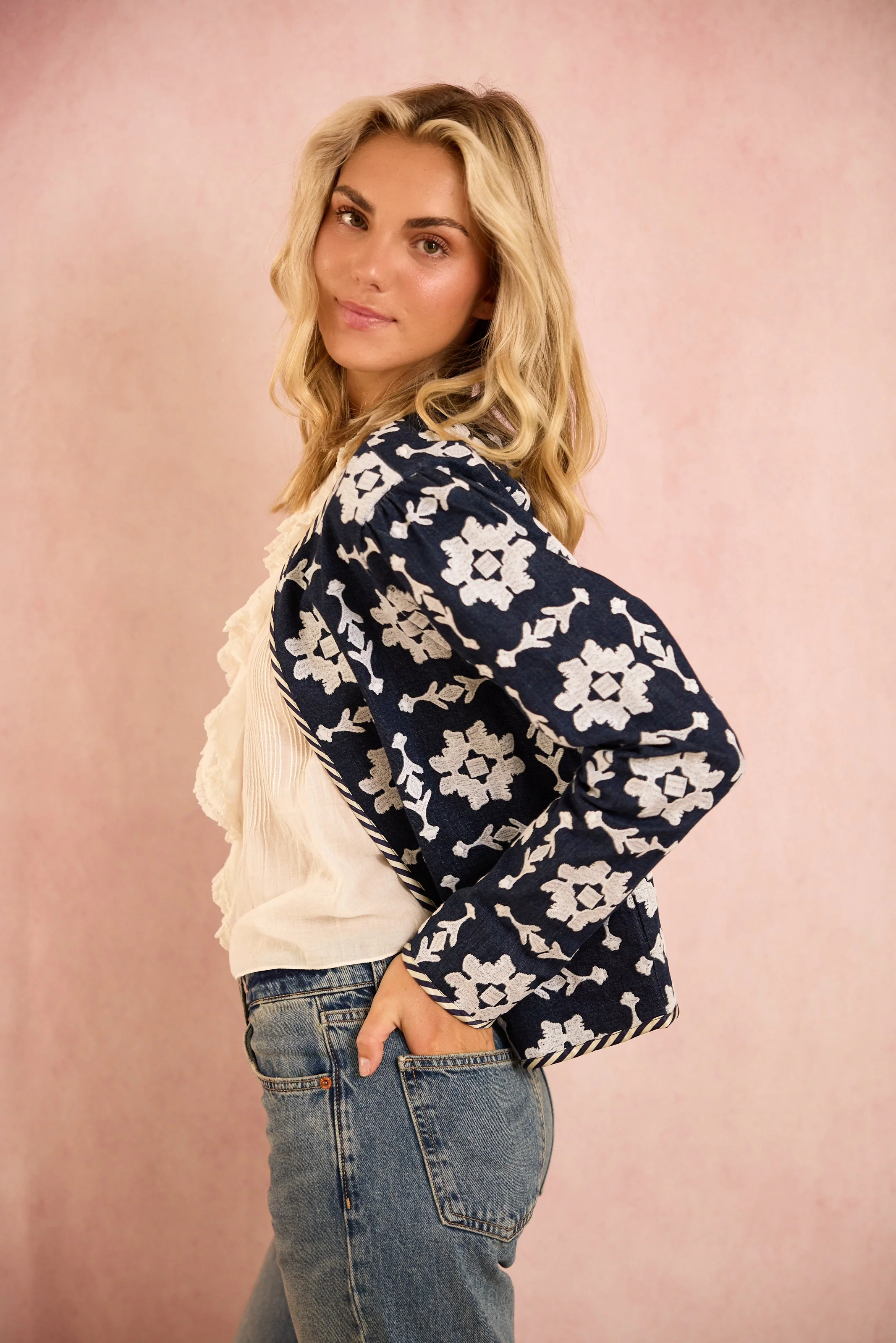 Rosy Jacket - Denim Embroidered - Image 21