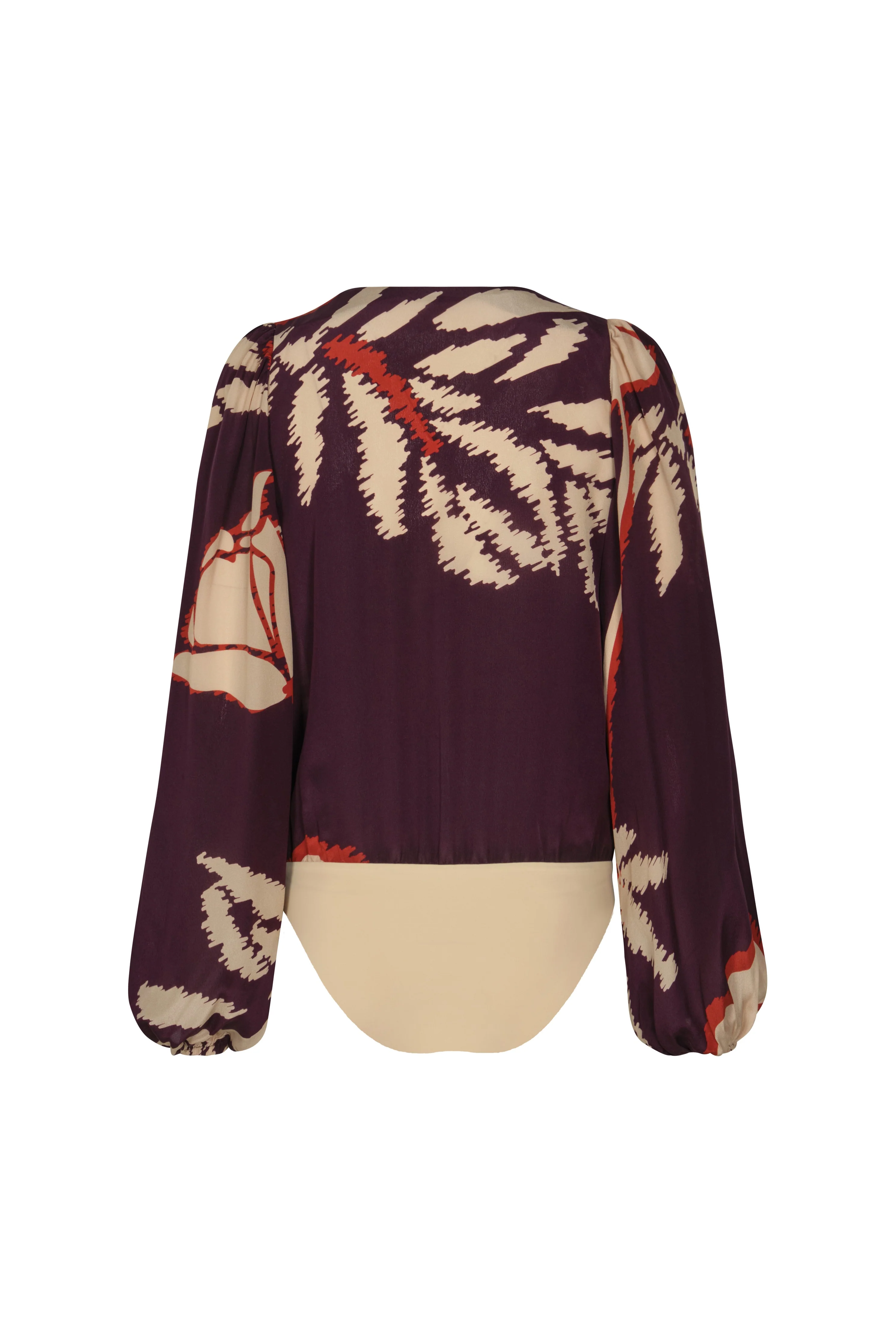 Sambale Crepe Chine Bodysuit / Purple Gladiolos - Image 3
