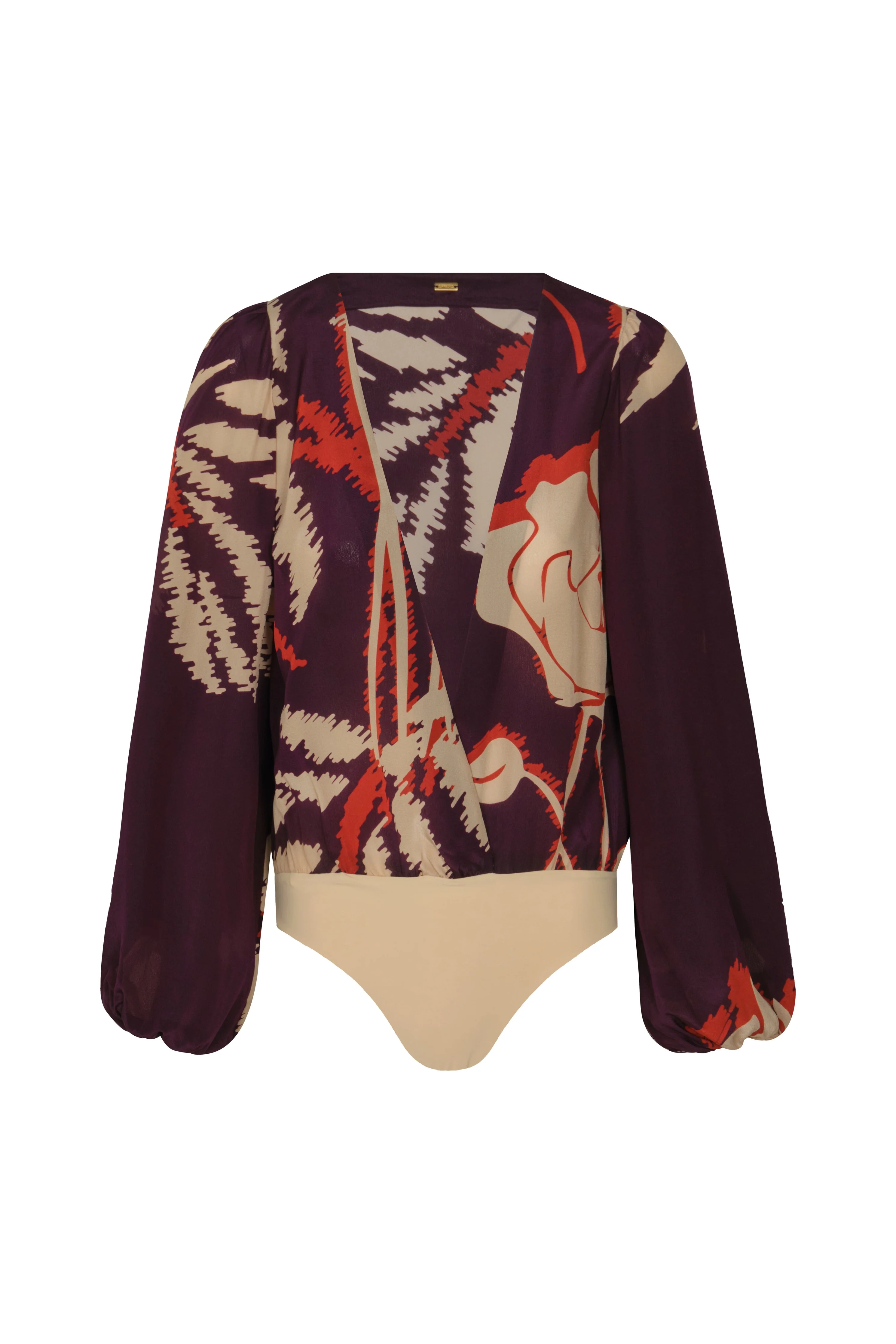 Sambale Crepe Chine Bodysuit / Purple Gladiolos - Image 5