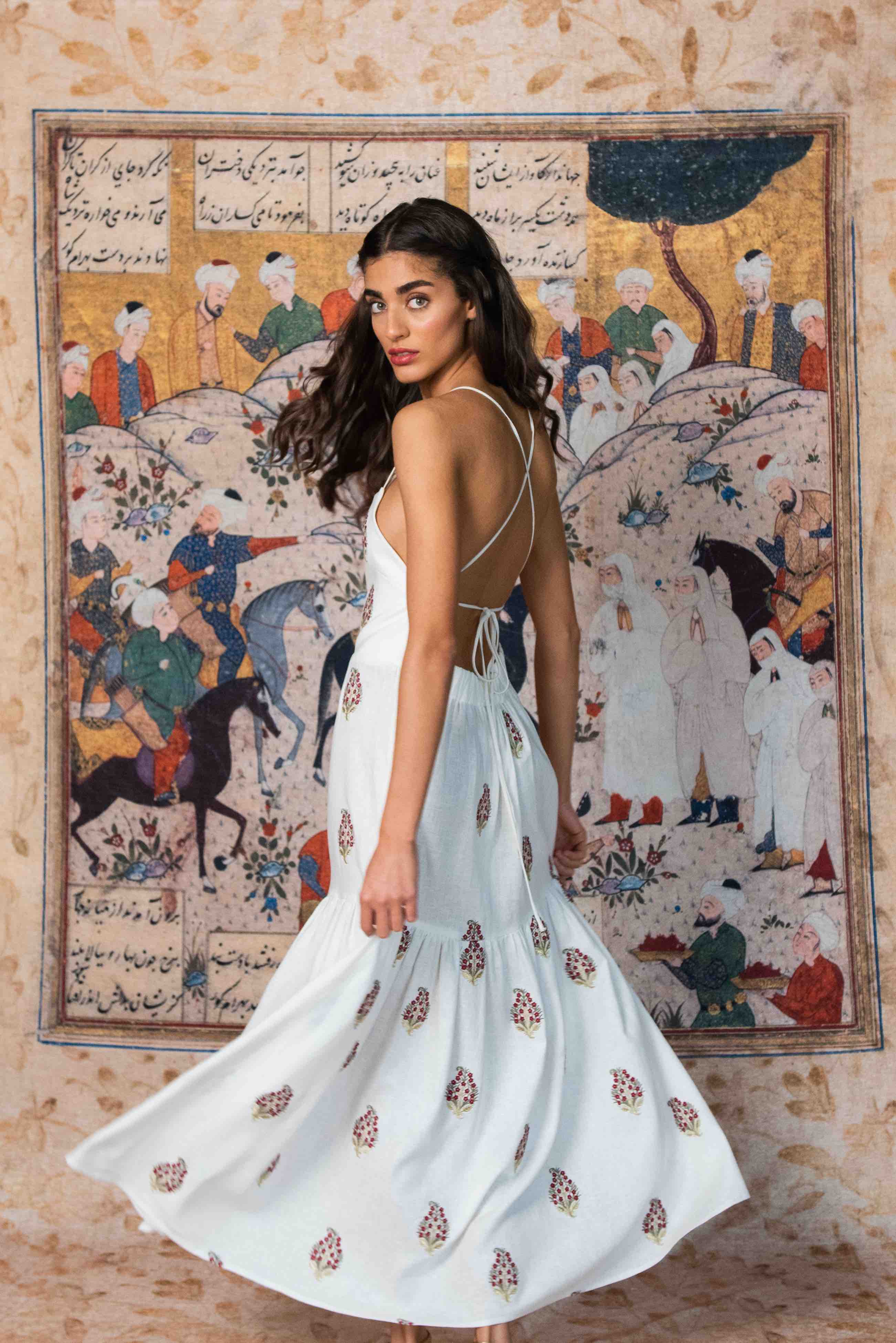 Sarv Maxi Dress - Off White & Red - Image 4
