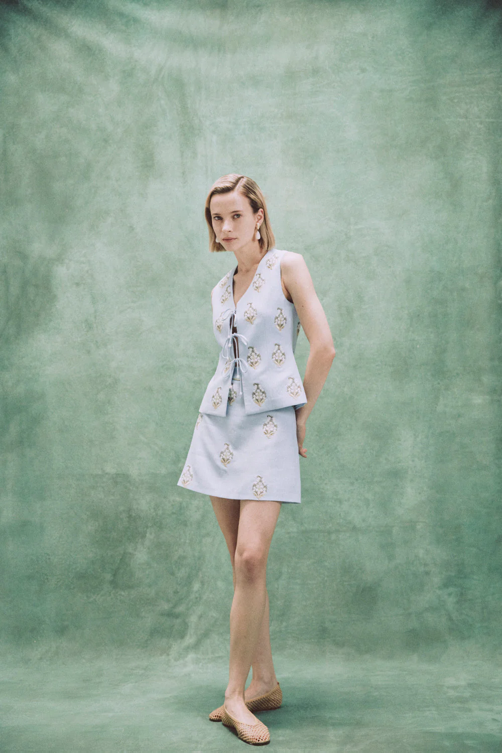 Sarv Mini Skirt - Blue & White - Image 5