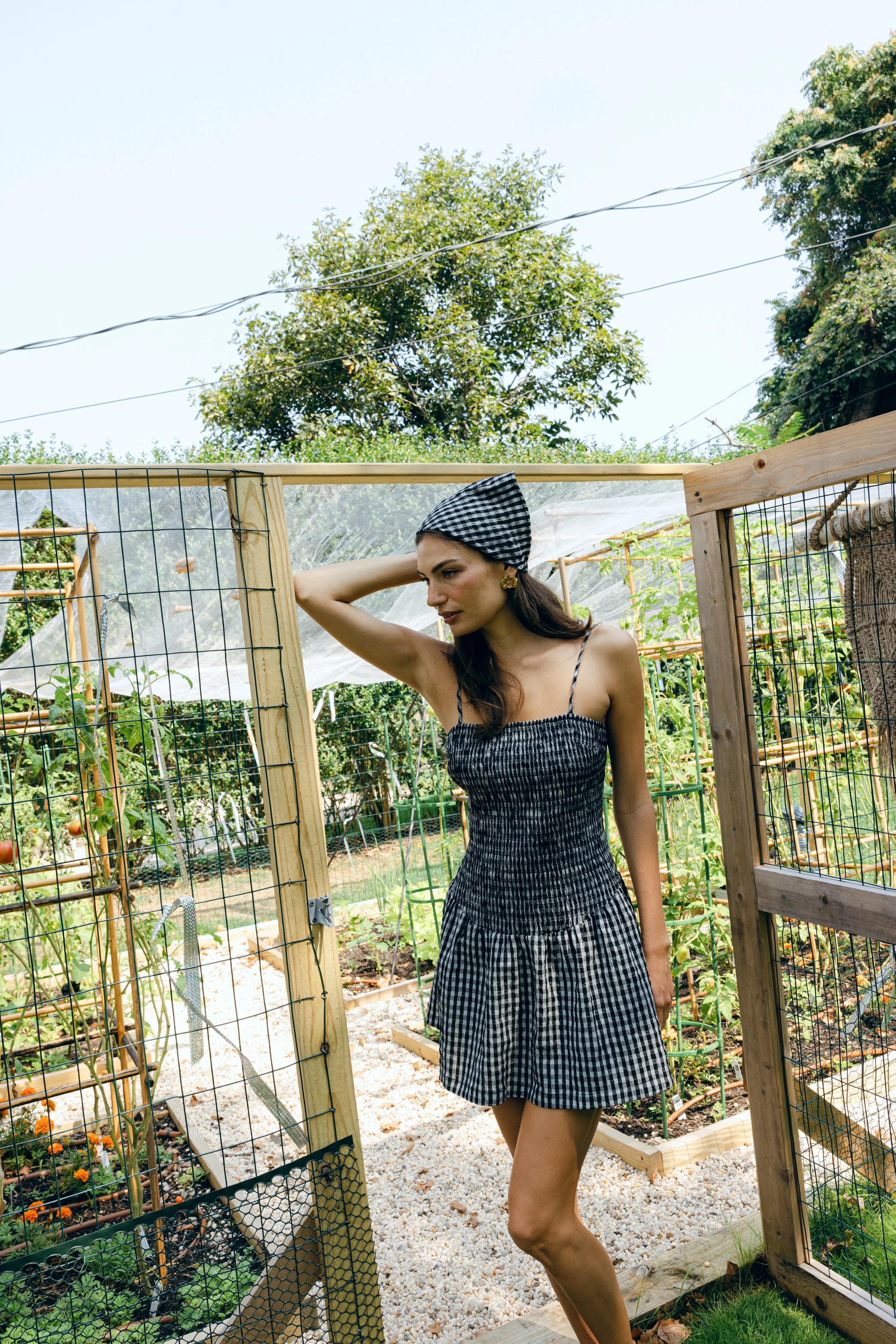 Shore Dress Black and White Check
