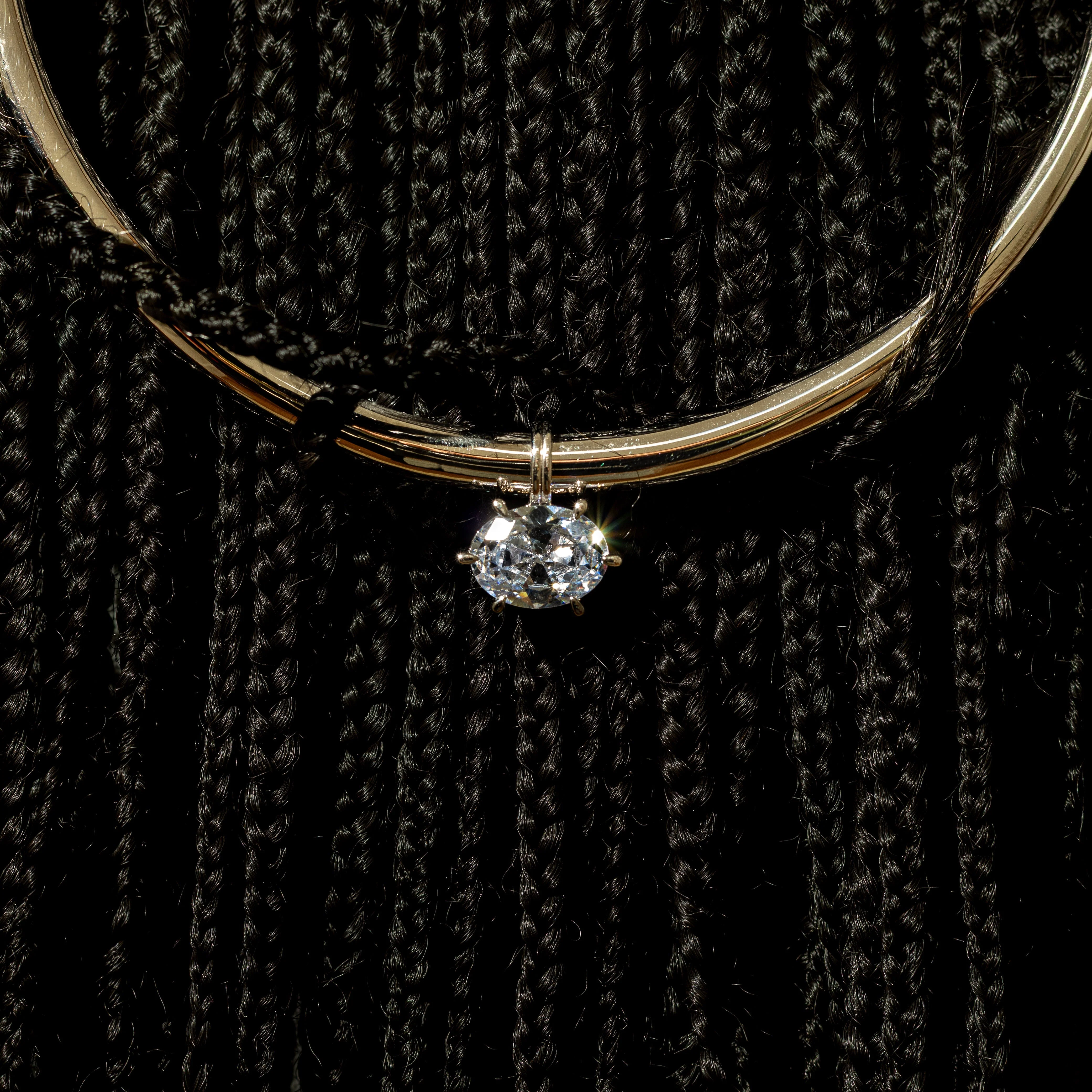 Solis Necklace | Sculptural Gold Collar With Crystal Drop - PRE-ORDER - Image 7