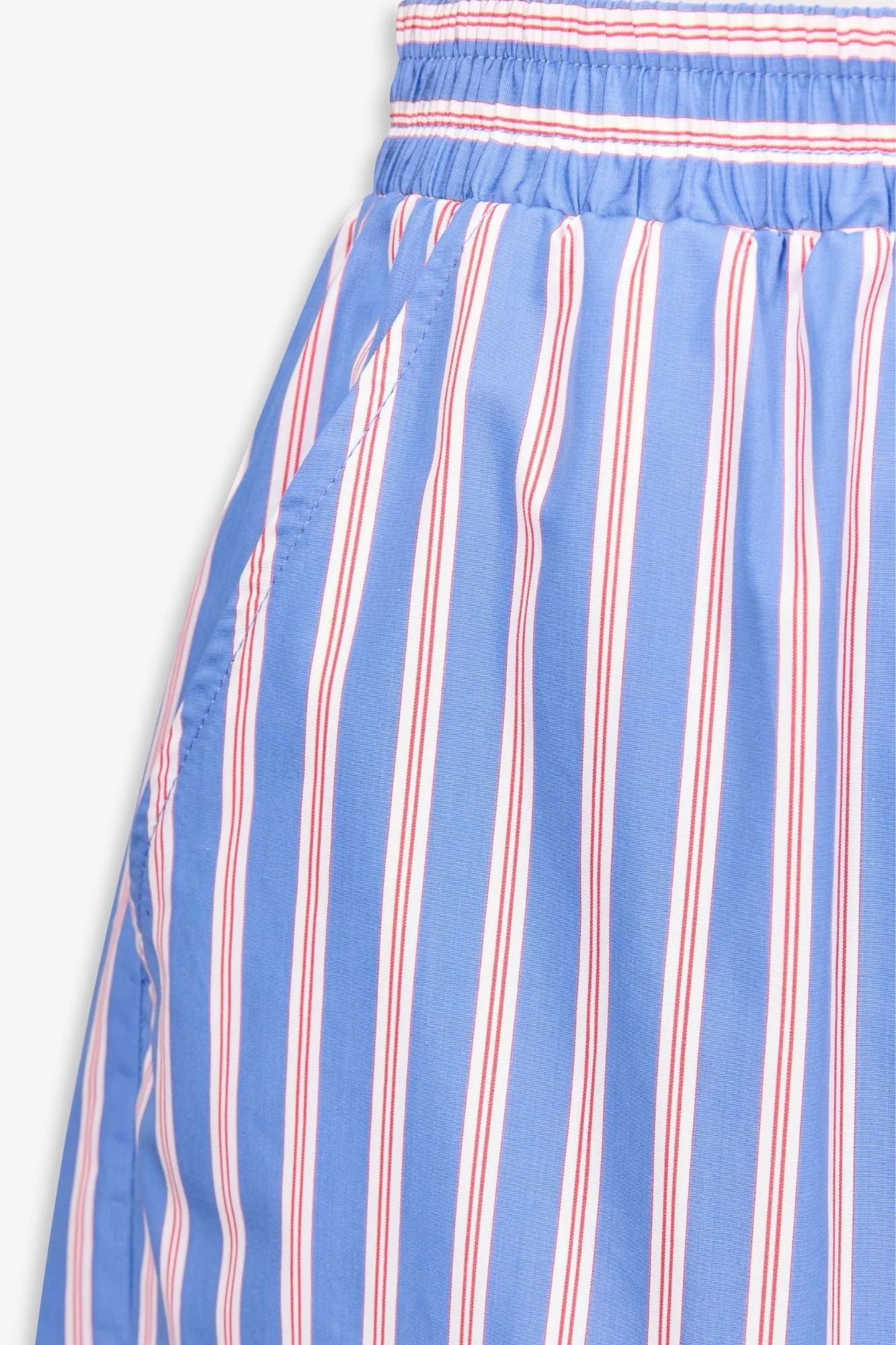 Striped Pleated Cotton Shorts - Image 2