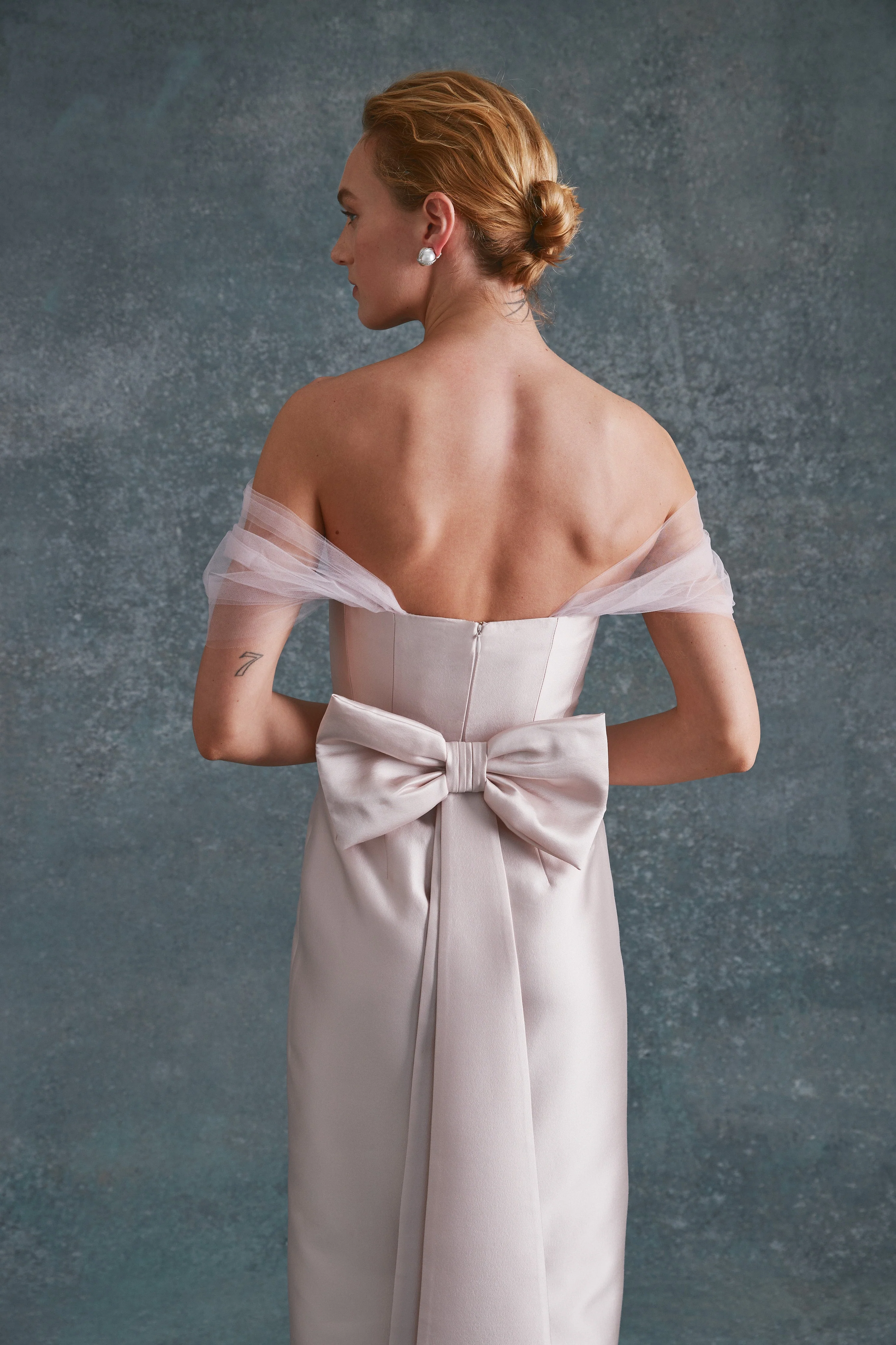 Sylvie Dress in Ballet Pink Silk Wool - Image 8