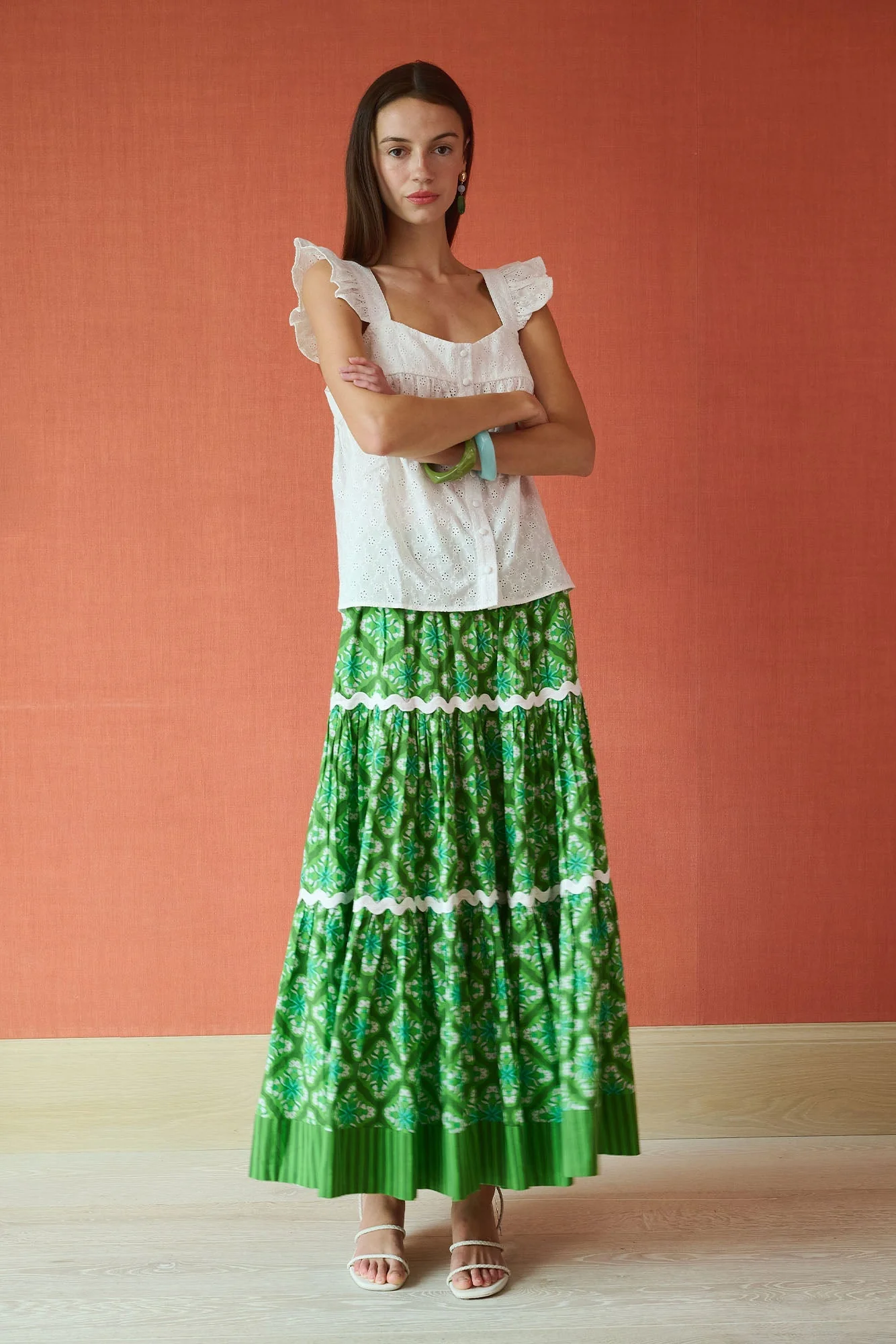 Tiered Maxi Skirt - Lily Pond - Image 3