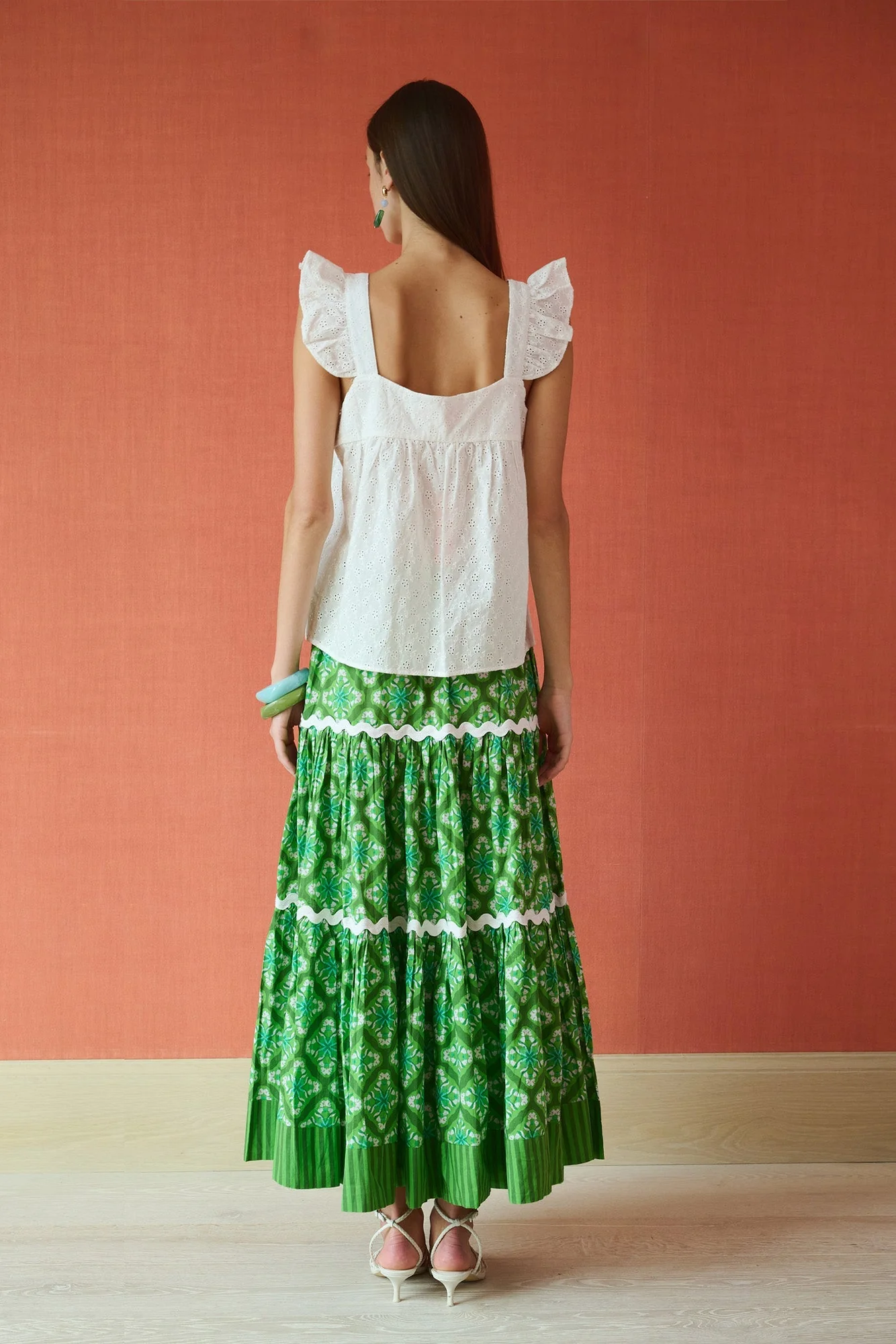Tiered Maxi Skirt - Lily Pond - Image 4