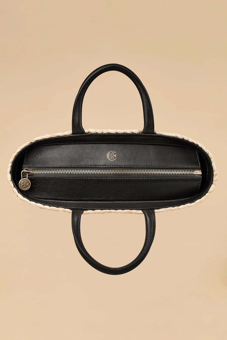 Top Handle Raffia Tote - Image 3
