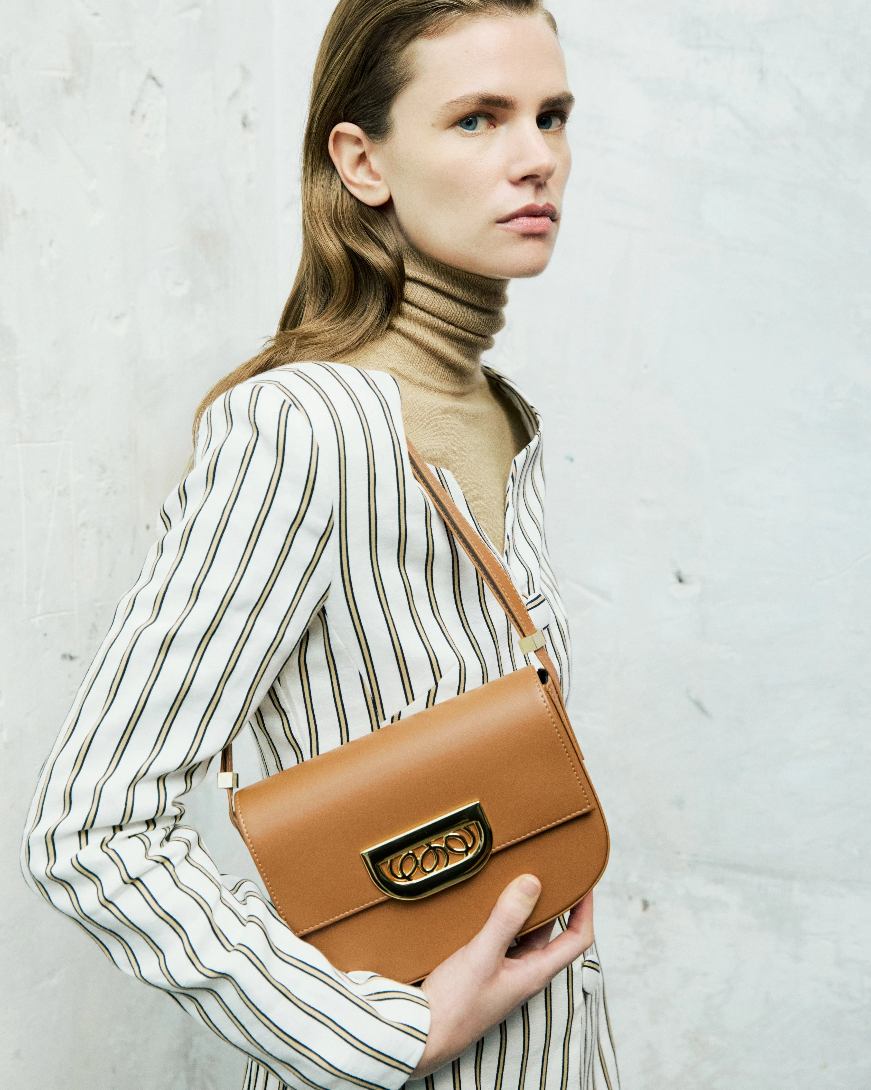 WHITE and BROWN Striped Blouse - Image 4