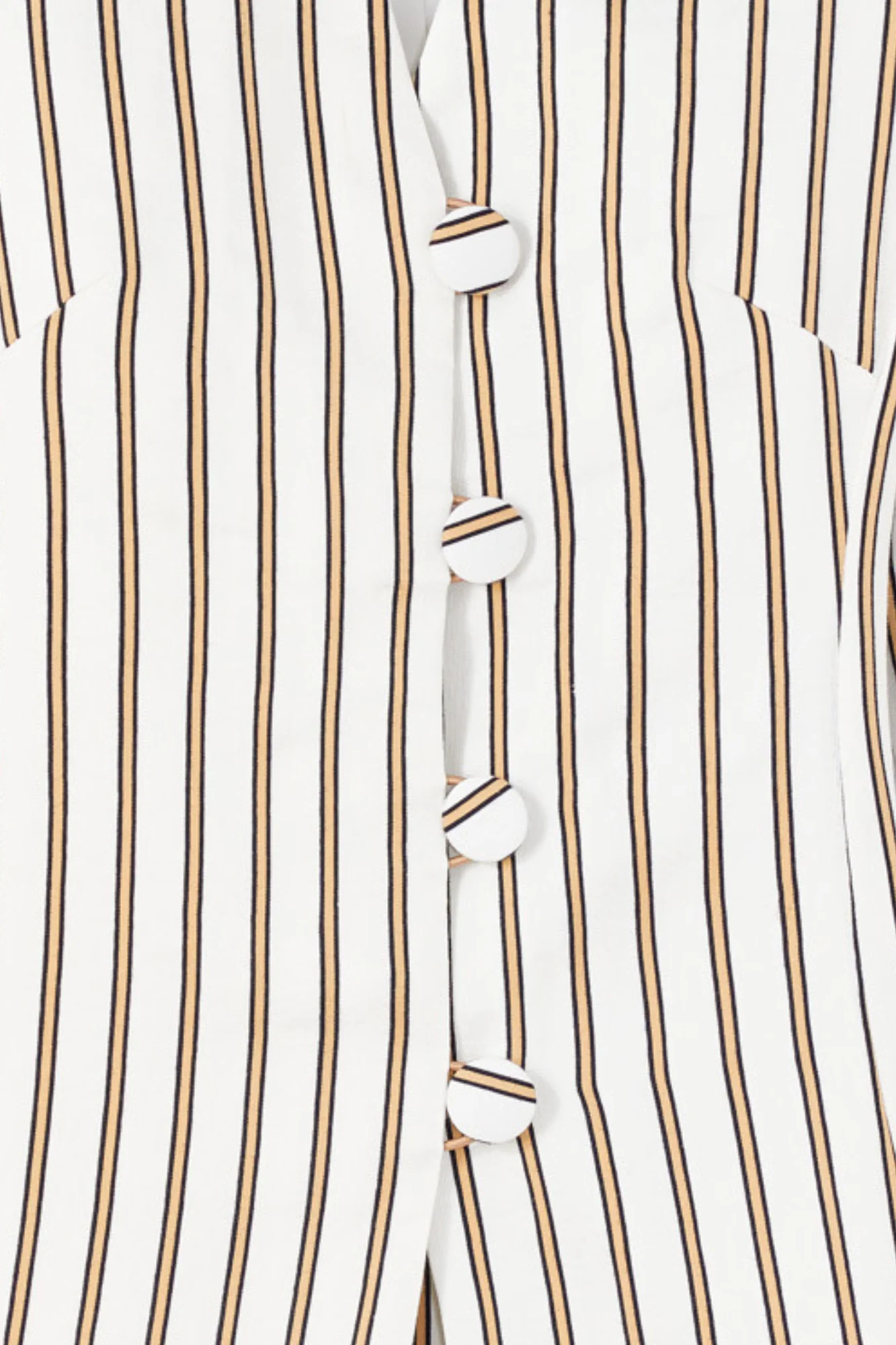 WHITE and BROWN Striped Blouse - Image 9