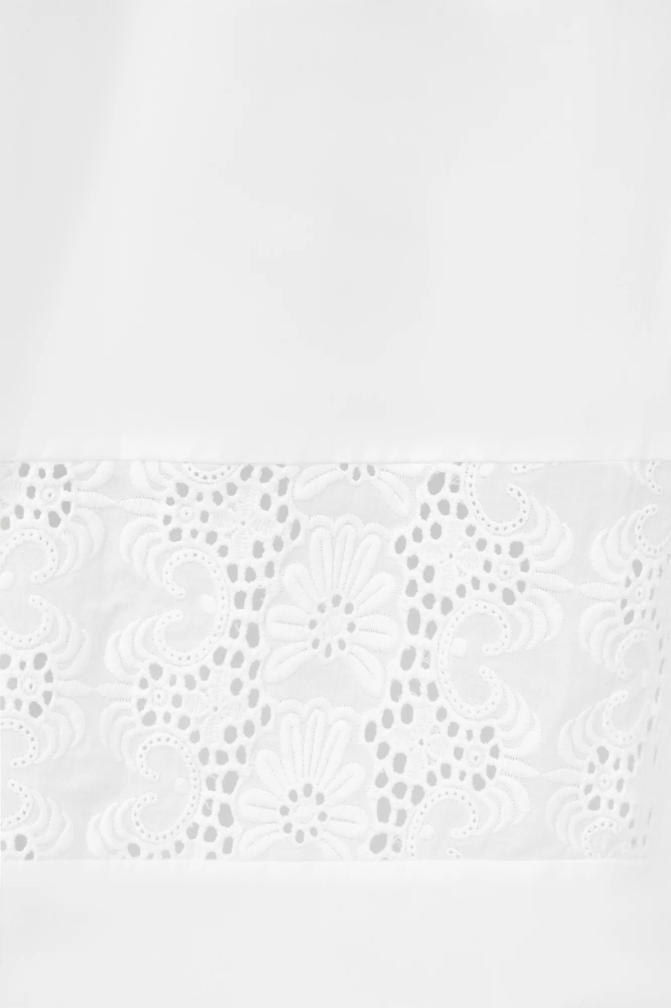 White Cotton Poplin Dress With Embroidered Detail - Image 3