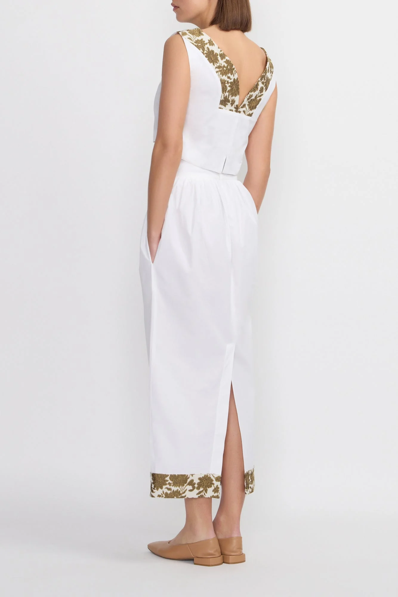 WHITE Poplin Cropped Top - Image 5