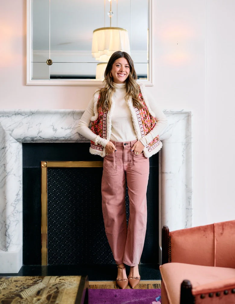 Willow Sherpa Reversible Vest - Farmhouse Pink - Image 8