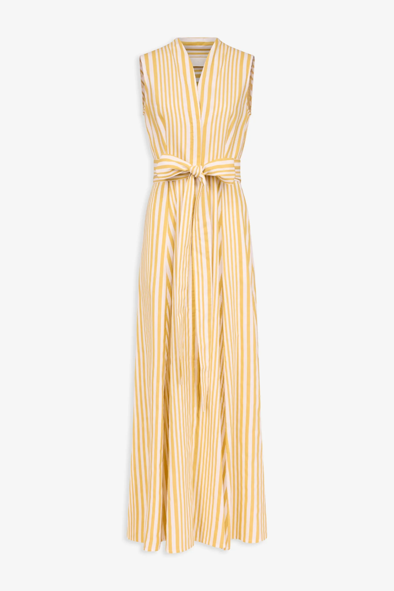 Yellow Striped Cotton Maxi Dress